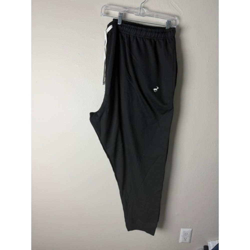 Bigdude Mens Joggers Black Sweatpants Elastic Waist Stag Logo Size 5XL 31 Inseam